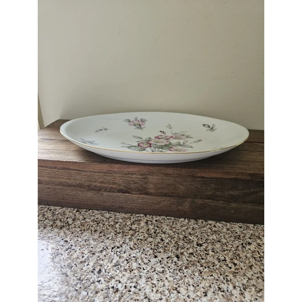Harvan Fine China Oval Serving Platter Pattern Prim Rose 11.75 Inches